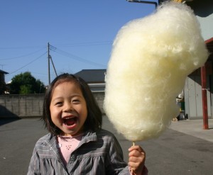 大きい～！！綿菓子大好き❤
